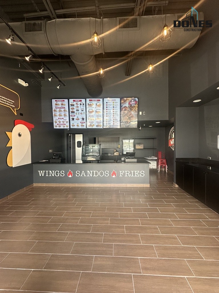 Completed Wing Snob dining room and service counter in Riverview