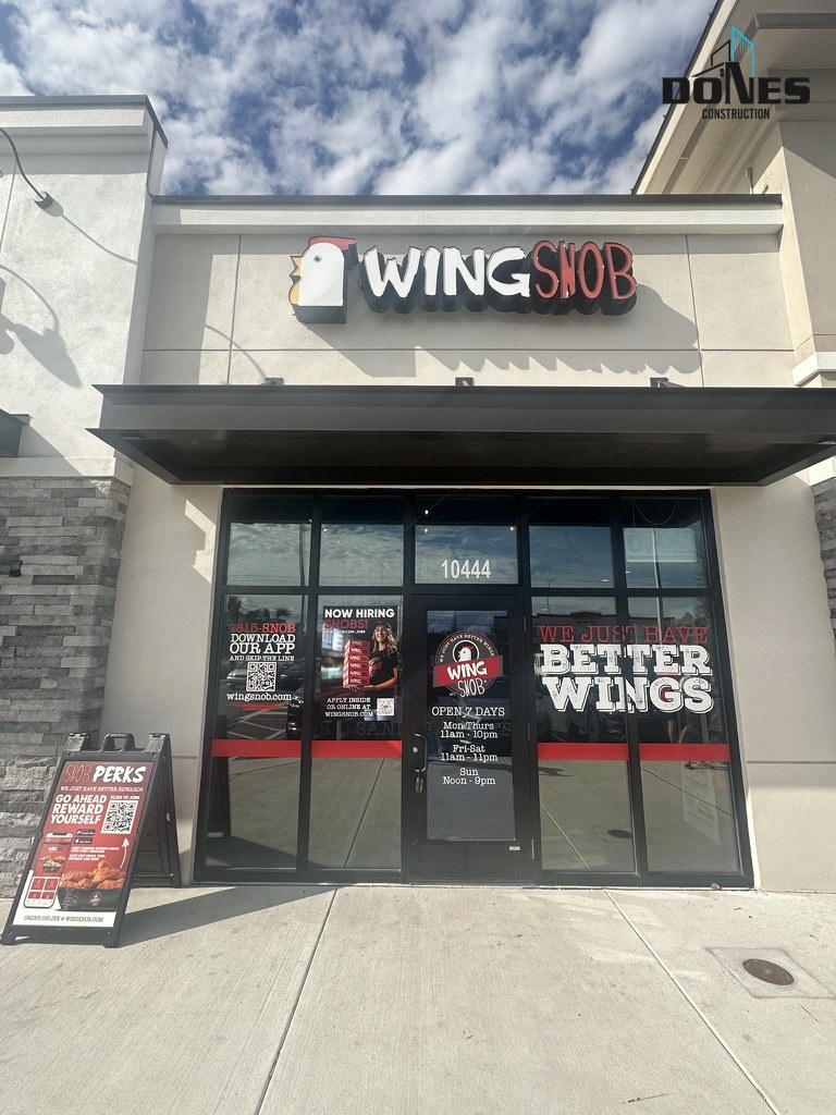 Completed Wing Snob restaurant exterior in Riverview Florida
